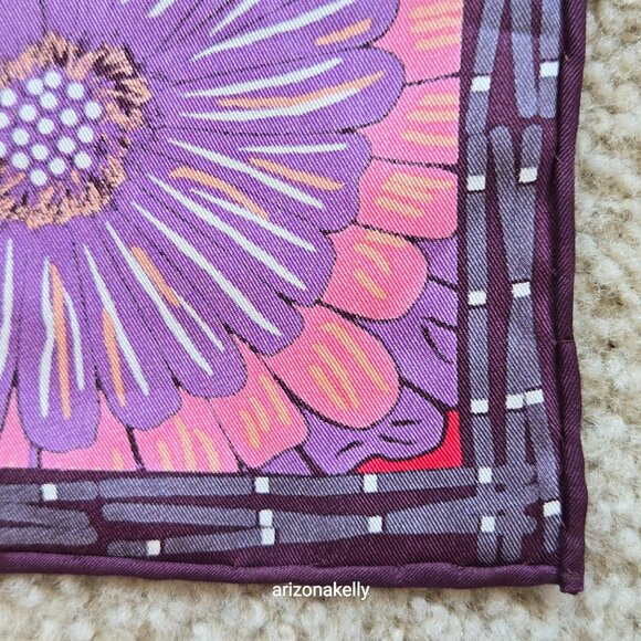NWT Silk Twill Scarf Hand-Rolled Pineda Covalin Herbalist Flowers - Picture 15 of 16